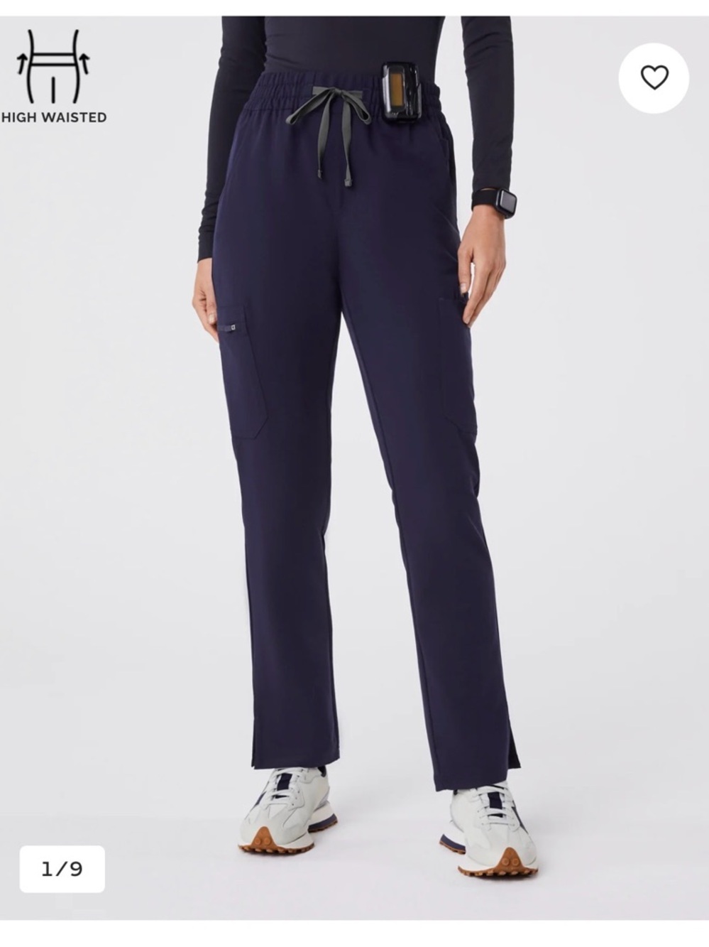 Figs Navy High Waisted Dowa Scrub Pant